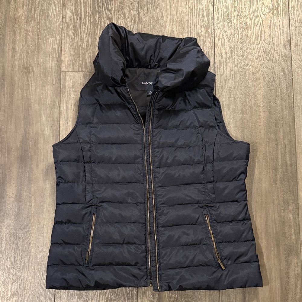 Lands' End Dark Blue Quilted Vest